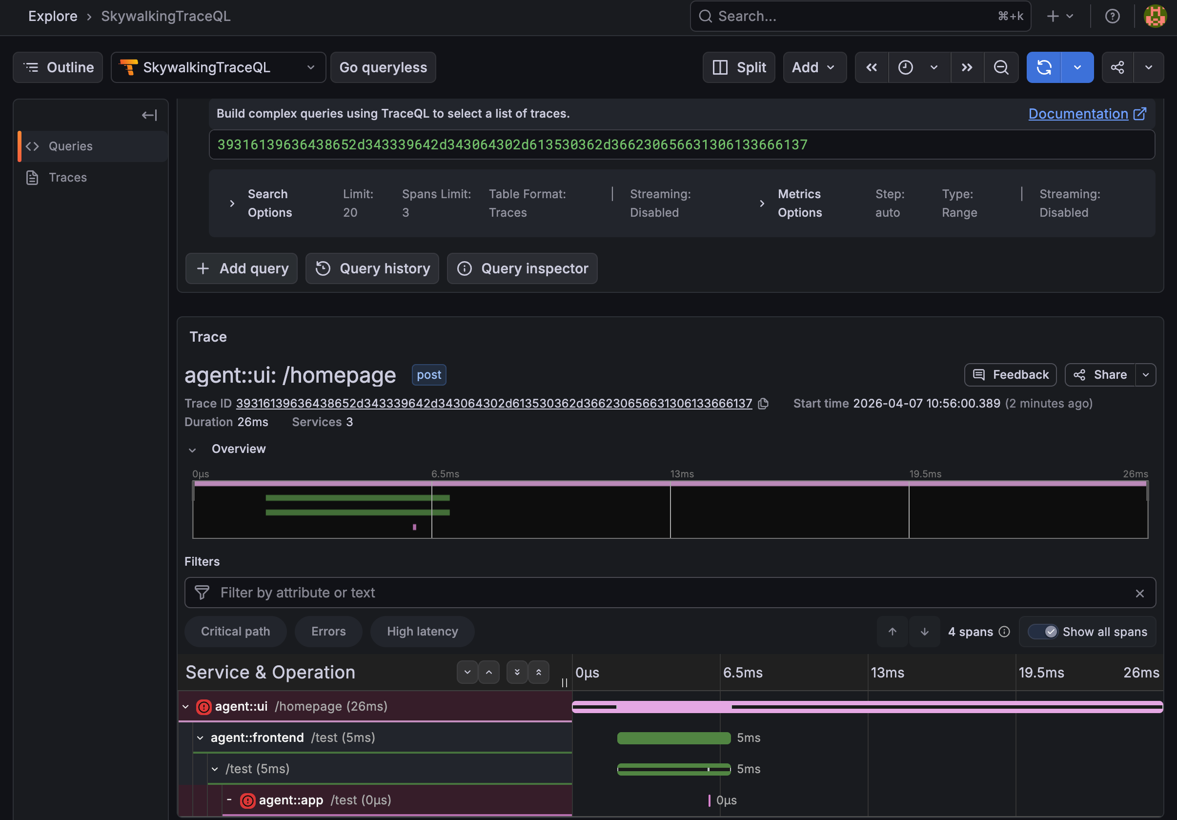 SkyWalking Trace Detail